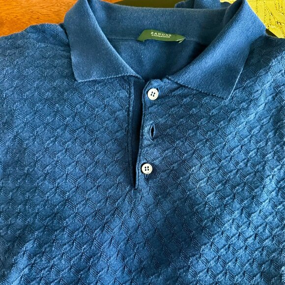 Zanone (Slowear) Men's Cotton Luxury Knit Polo, Navy Blue, Size 52 EU (RT $415) - Picture 6 of 10